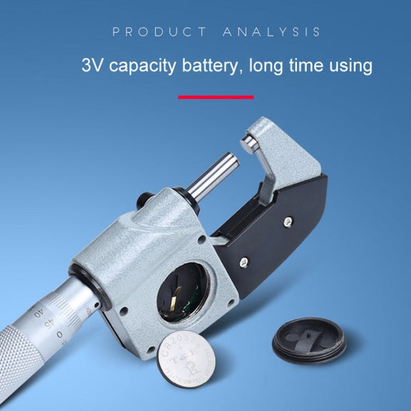 Digital Display Outer Diameter Micrometer 0.001mm High Precision Electronic Spiral Micrometer Thickness Gauge, Model:75-100mm