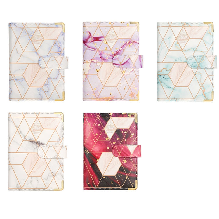 A6 Loose-leaf Notebook Budget Book Marbled Handbook,Style: Deluxe Model(Blue)