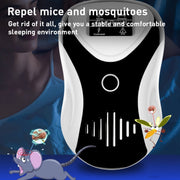 Ultrasonic Multifunctional Mouse Repeller Energy-Saving Silent Insect Repeller, Plug Type:UK Plug(Black White)