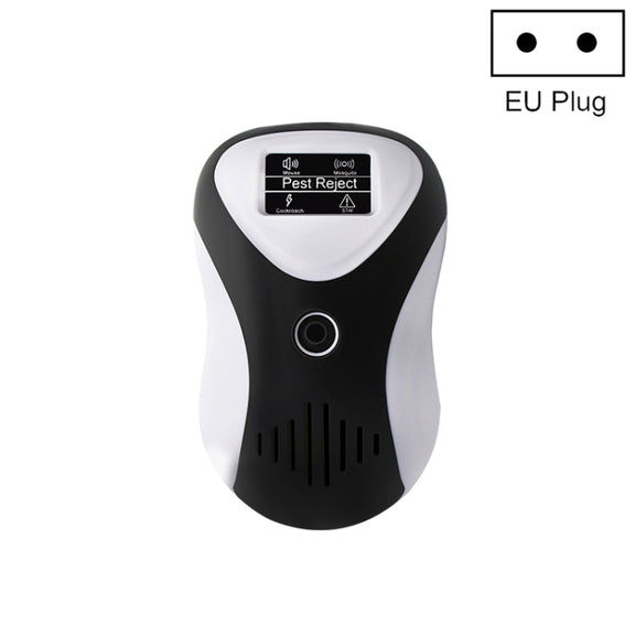 Ultrasonic Multifunctional Mouse Repeller Energy-Saving Silent Insect Repeller, Plug Type:EU Plug(Black White)