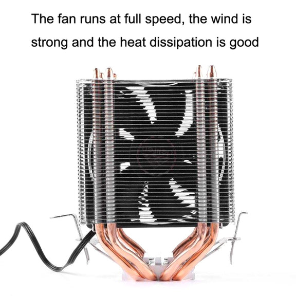 Desktop Computer 6 Copper Tube CPU Radiator Super Quiet Without Light 3-pin Double Fan