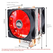 Desktop Computer 6 Copper Tube CPU Radiator Super Quiet Blue Light 3-pin Single Fan