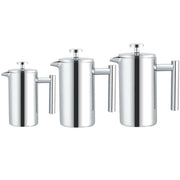 304 Stainless Steel French Pressure Coffee Pot Hand Made Tea Pot, Capacity:1000ml