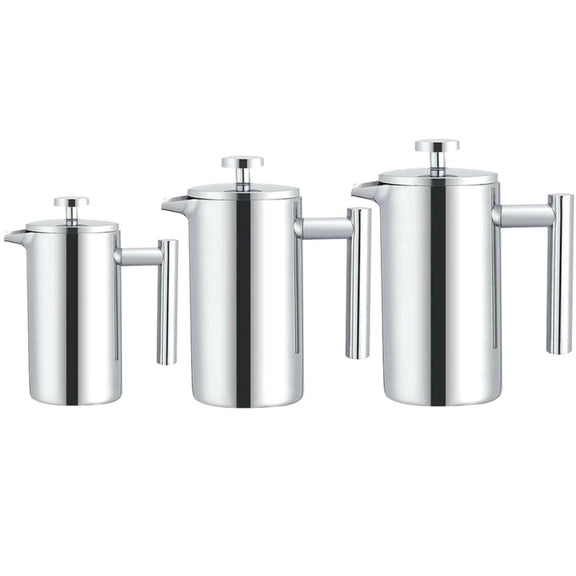 304 Stainless Steel French Pressure Coffee Pot Hand Made Tea Pot, Capacity:1000ml