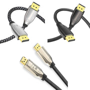 2m 1.4 Version DP Cable Gold-Plated Interface 8K High-Definition Display Computer Cable OD6.0MM 30AWG With Nylon Mesh(Gray)