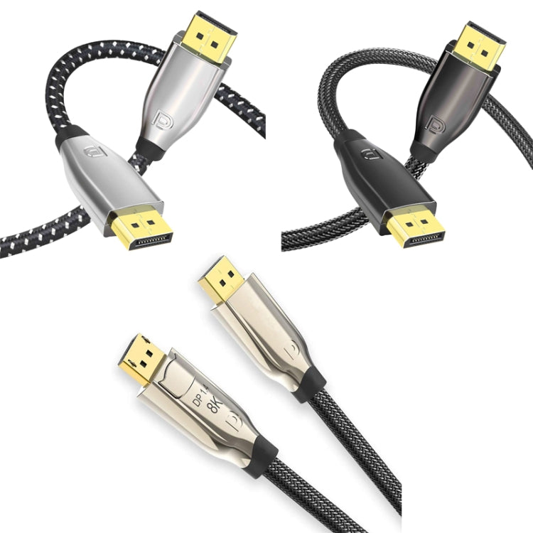 3m 1.4 Version DP Cable Gold-Plated Interface 8K High-Definition Display Computer Cable OD6.0MM 30AWG With Nylon Mesh(Black)