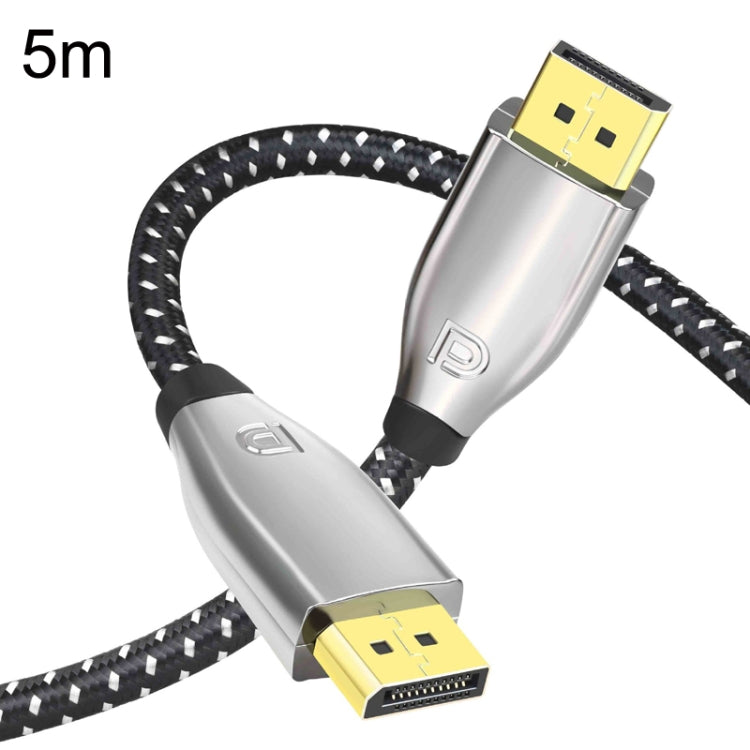 5m 1.4 Version DP Cable Gold-Plated Interface 8K High-Definition Display Computer Cable OD6.0MM 30AWG With Nylon Mesh(Gray)