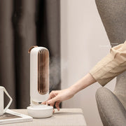 Retro Humidification Tower Fan USB Leafless Fan Water Cooling Spray Humidification Desktop Fan Cooler(White)
