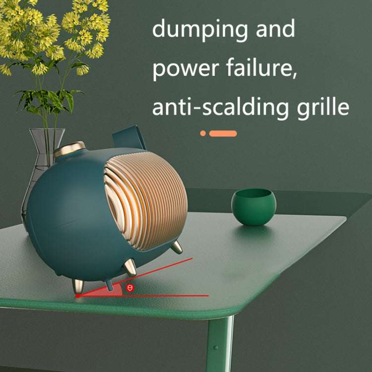 N301 Mini Heater Office Desk Silent Hot Air Heater Household Bedroom Heater US Plug(Emerald)