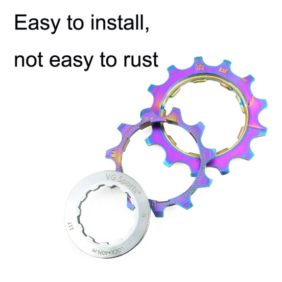 VG SPORTS Bicycle Lightweight Wear -Resistant Colorful Flywheel, Style:9 Speed 11-32T