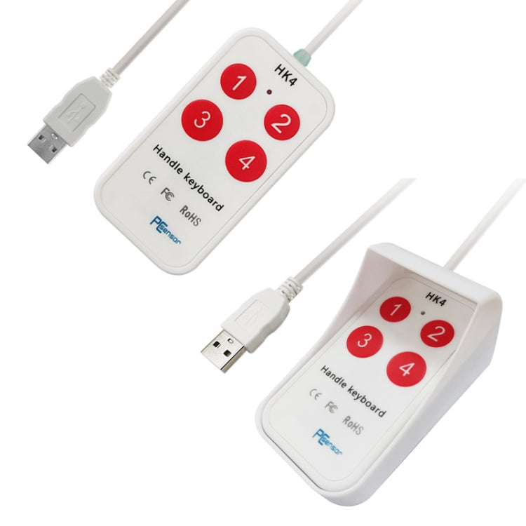 HK-4 4 Keys Custom PS Shortcut Keys Medical USB Keypad, Cable Length: 2m, Style:Without Anti-skid Stand