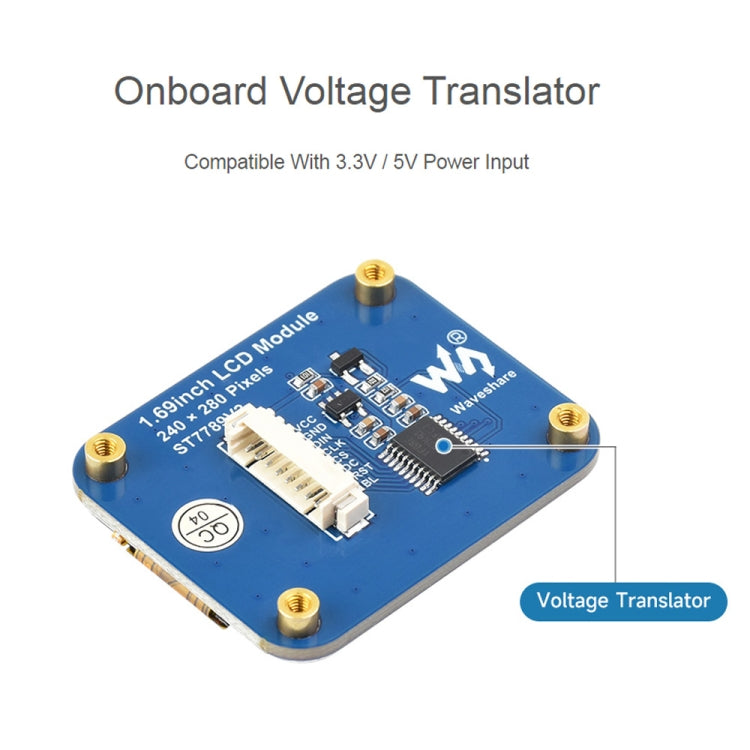 Waveshare 1.69 Inch 240��280 Resolution IPS LCD Display Module With SPI Interface