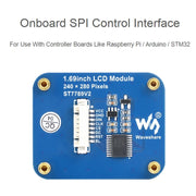 Waveshare 1.69 Inch 240��280 Resolution IPS LCD Display Module With SPI Interface