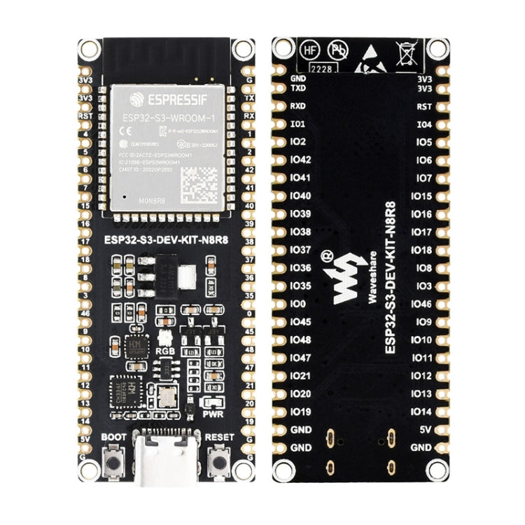 Waveshare ESP32-S3 Microcontroller 2.4GHz Wi-Fi Development Board ESP32-S3-WROOM-1-N8R8 Module Standard Ver.