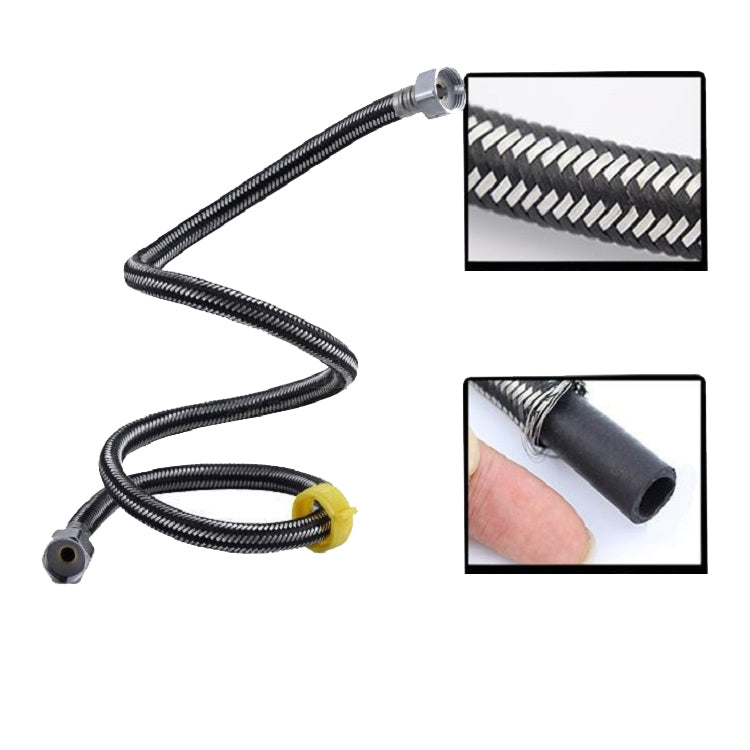 304 Stainless Steel Metal Weave High-pressure Explosion-proof Hot And Cold Water Inlet Hose, Size:60 cm