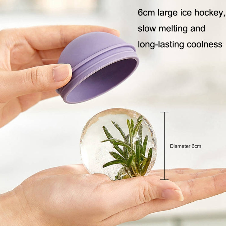 2PCS Home Whiskey Bulb Ice Ball Ice Cube Silicone Mold With Funnel(Lavender Purple)