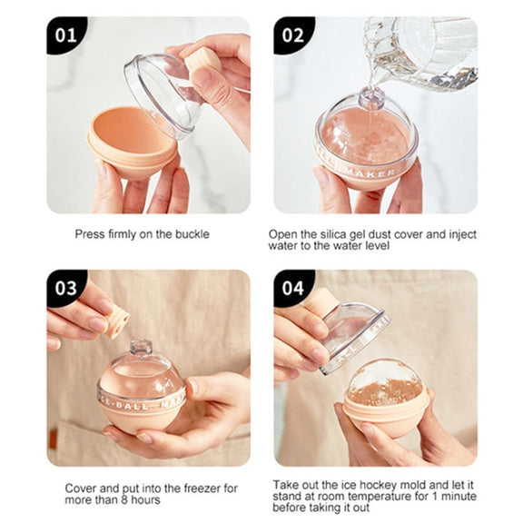 2PCS Home Whiskey Bulb Ice Ball Ice Cube Silicone Mold With Funnel(Lavender Purple)