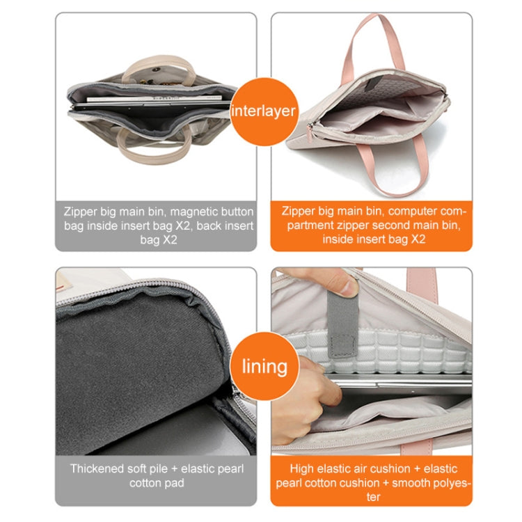 For MacBook 15.6-16.1 Inches MAHOO 10188 Ultra-Thin Hand Computer Bag Messenger Laptop Bag, Color:Gray