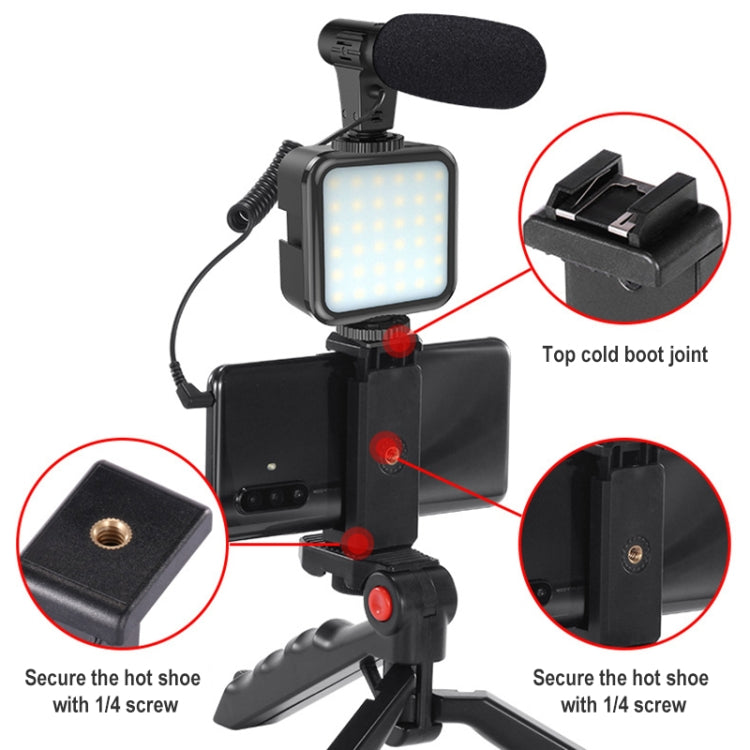 KIT-01LM 3 in 1 Video Shooting LED Light Portable Tripod Live Microphone, Specification:USB Charging Model