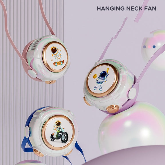 MD666-3 Cartoon Space Capsule Mini Portable Bladeless Hanging Neck Fan(Pink)