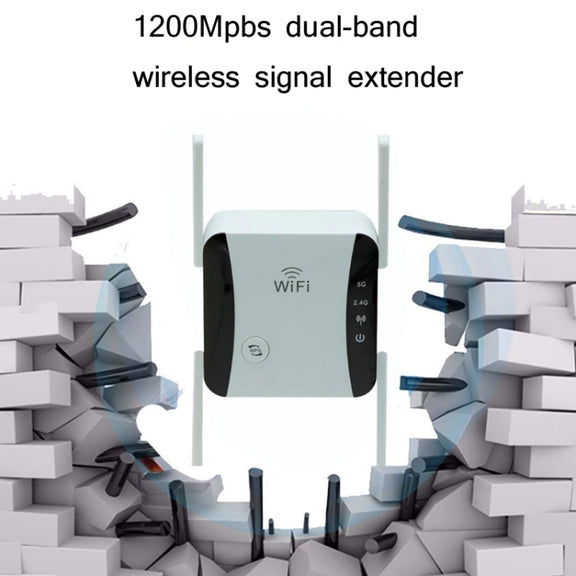 KP1200 1200Mbps Dual Band 5G WIFI Amplifier Wireless Signal Repeater, Specification:AU Plug(White)