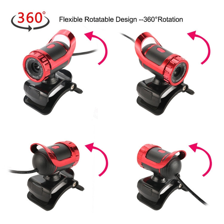 HXSJ A859 480P Computer Network Course Camera Video USB Camera Built-in Sound-absorbing Microphone(No Camera Function  Red)