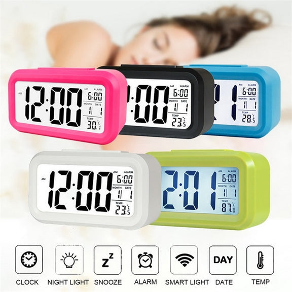 Temperature Type Lazy Snooze Alarm Mute Backlit Electronic Clock(Green)