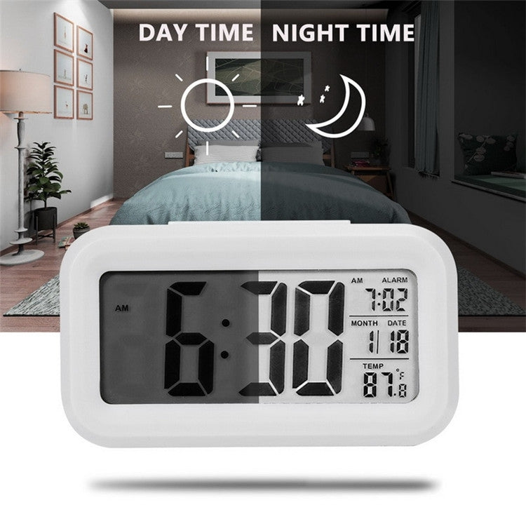 Temperature Type Lazy Snooze Alarm Mute Backlit Electronic Clock(Rose Red)