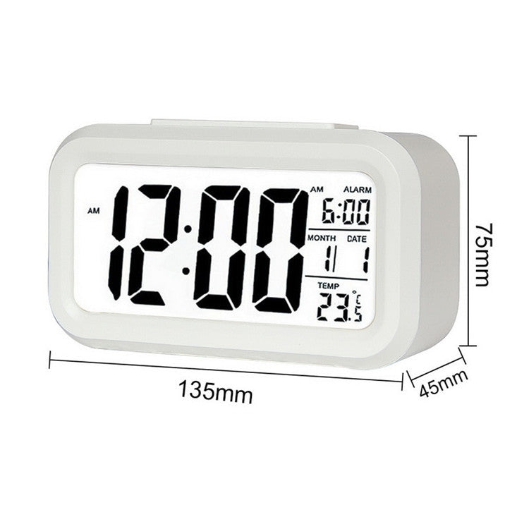 Temperature Type Lazy Snooze Alarm Mute Backlit Electronic Clock(Rose Red)