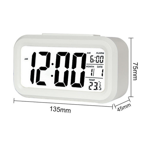 Temperature Type Lazy Snooze Alarm Mute Backlit Electronic Clock(Rose Red)