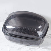 Bathroom Soap Box Transparent With Lid Drain Seal Travel Portable Double Layer Laundry Soap Box(Gray)