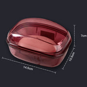 Bathroom Soap Box Transparent With Lid Drain Seal Travel Portable Double Layer Laundry Soap Box(Gray)