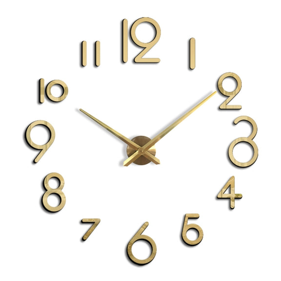 Creative DIY Acrylic Clock Home Digital Wall Clock(Silver)