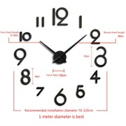 Creative DIY Acrylic Clock Home Digital Wall Clock(Silver)