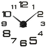 Acrylic Digital Wall Clock Home Living Room Wall Sticker Clock(Black)