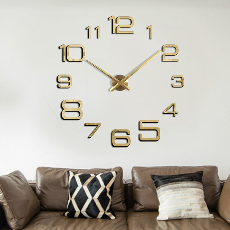 Acrylic Digital Wall Clock Home Living Room Wall Sticker Clock(Black)