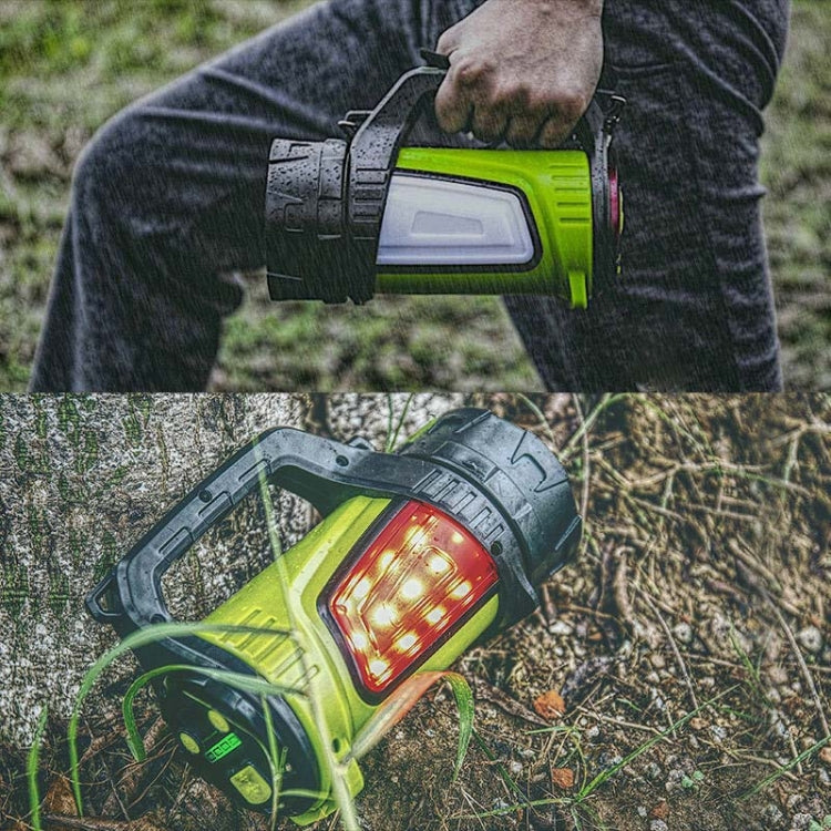 KINSACH Camping Light Outdoor Water-resistant Multifunctional Portable Searchlight, Style:7028L(Green)