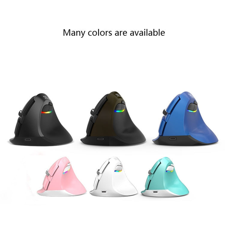 DELUX M618Mini Colorful Wireless Luminous Vertical Mouse Bluetooth Rechargeable Vertical Mouse(Elegant black)