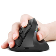 DELUX M618Mini Colorful Wireless Luminous Vertical Mouse Bluetooth Rechargeable Vertical Mouse(Elegant black)