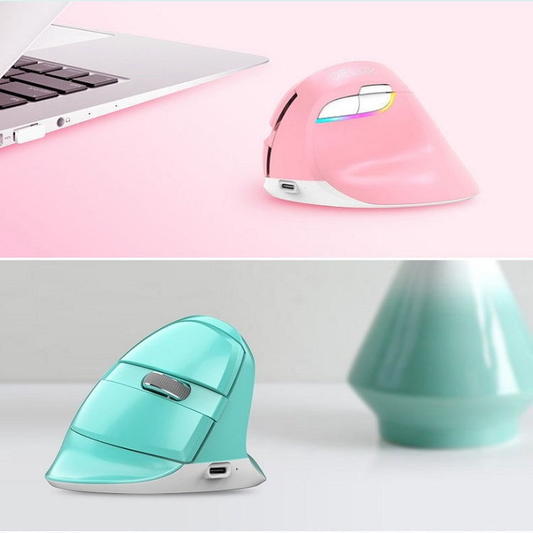 DELUX M618Mini Colorful Wireless Luminous Vertical Mouse Bluetooth Rechargeable Vertical Mouse(Elegant black)