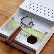 Stainless Steel Drawer Type Coffee Grounds Box Coffee Machine Supporting Equipment(Black)