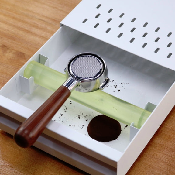 Stainless Steel Drawer Type Coffee Grounds Box Coffee Machine Supporting Equipment(Black)