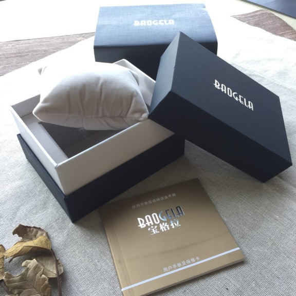 BAOGELA Paper + Sponge Square Watch Packaging Box Black Watch Gift Box, Size: 12.5 x 9.5 x 7.2cm