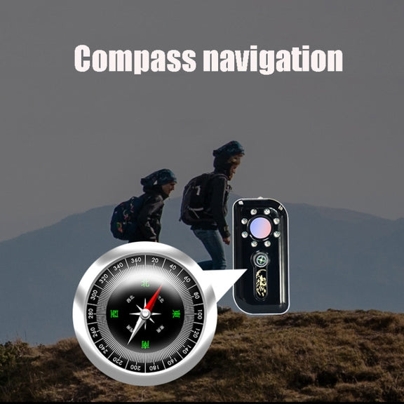 K300 Multifunctional Infrared Detector Hotel Anti-Snooping Camera Detection Travel Compass Anti-lost Device(Black)