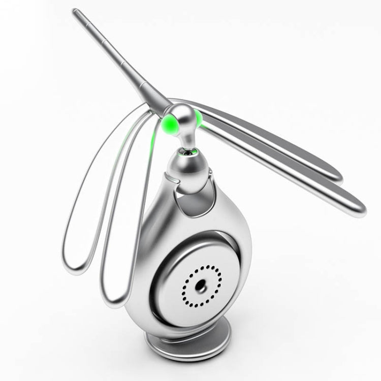 Car Aromatherapy Rotating Balance Dragonfly Creative Perfume Decoration(Silver)