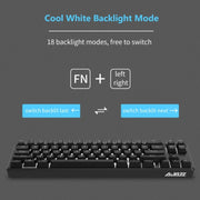 Ajazz K680T Mini USB Wired Dual-mode Charging 68-keys Laptop Bluetooth Mechanical Keyboard, Cable Length: 1.6m, Style:Green Shaft(Black)