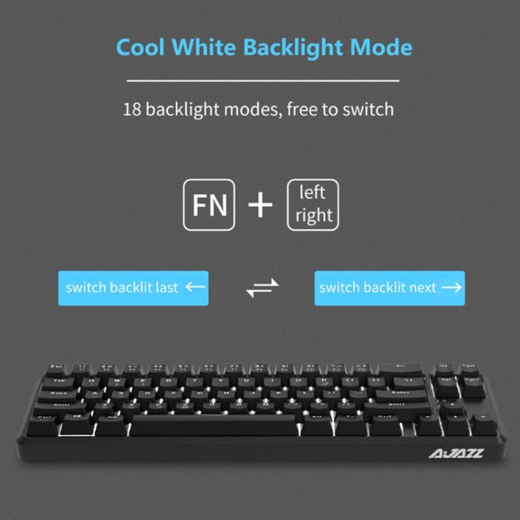 Ajazz K680T Mini USB Wired Dual-mode Charging 68-keys Laptop Bluetooth Mechanical Keyboard, Cable Length: 1.6m, Style:Green Shaft(Black)