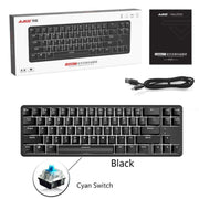 Ajazz K680T Mini USB Wired Dual-mode Charging 68-keys Laptop Bluetooth Mechanical Keyboard, Cable Length: 1.6m, Style:Green Shaft(Black)