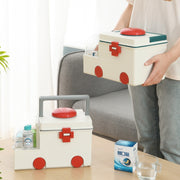 Ambulance First Aid Box Family Medicine Box Household Large Double-layer Medicine Box(Green)