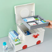 Ambulance First Aid Box Family Medicine Box Household Large Double-layer Medicine Box(Green)